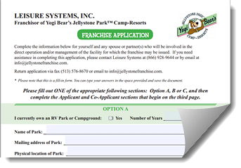 Camp Jellystone Franchise Application